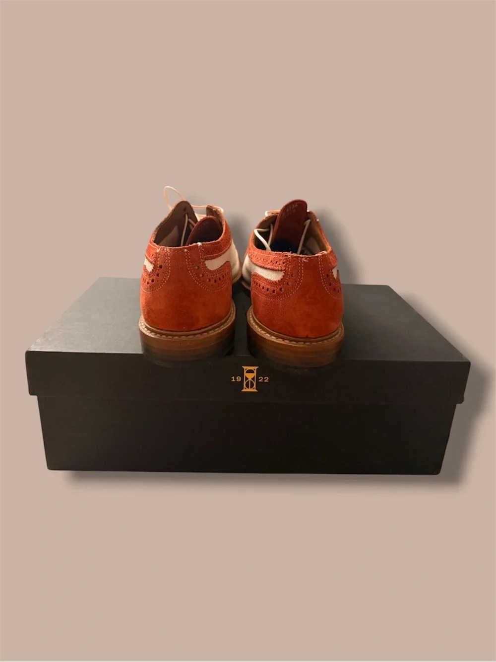 New! Allen Edmonds Custom Strand Sneakers Orange White Suede Wingtip Design (9)
